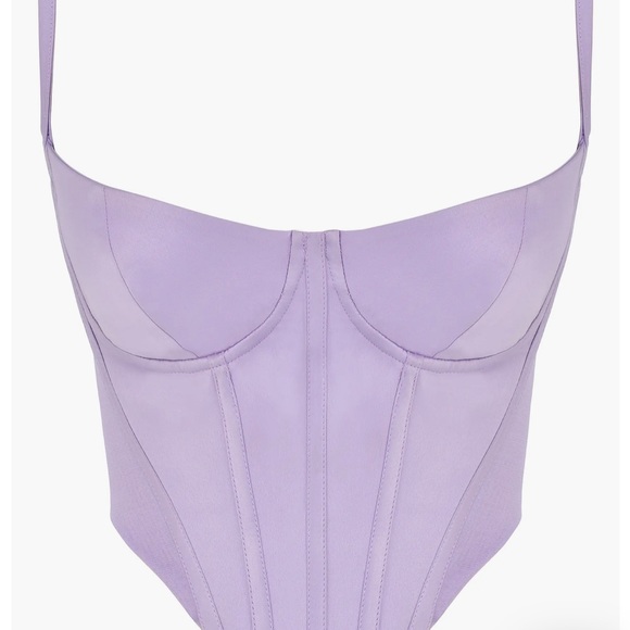 House of CB Tamsin Satin Corset Crop Top-Orchid Used Large, cup sizes A-C - Picture 3 of 7